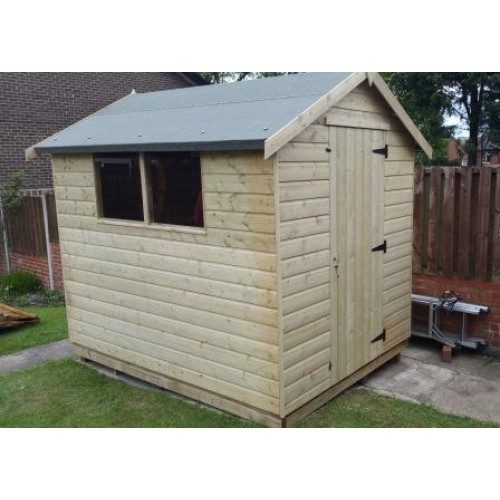 PRESSURE TREATED APEX GARDEN SHED STANDARD PLUS-2-WINDOWS-